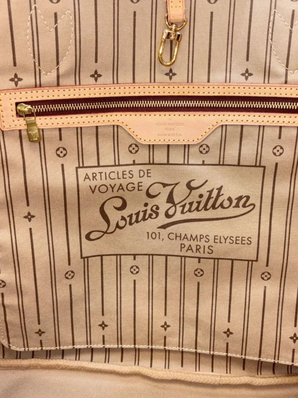 Louis Vuitton Neverfull GM Monogram Canvas Tote Bag Brown